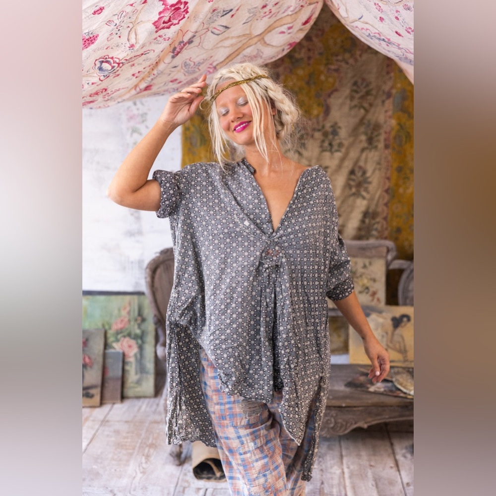 NWT Magnolia Pearl Free People Ines Shirt Blouse Tunic